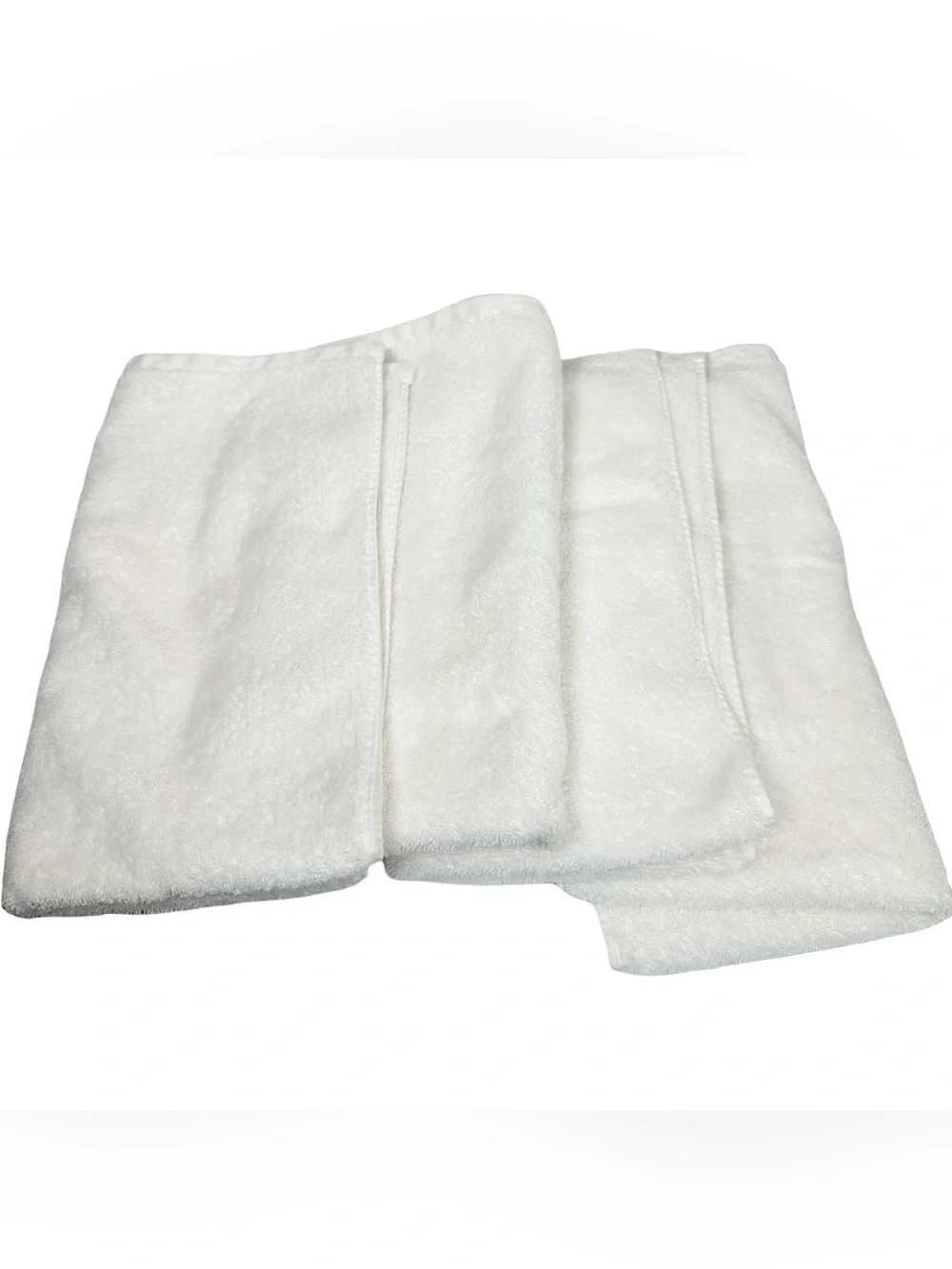 Garnet Hill Solid White Set of 4 100% Cotton Matching Bathroom Hand Towels